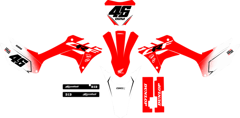 KIT ADESIVOS GRAFICOS CRF250f Original DRM 2024