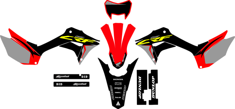 KIT ADESIVOS GRAFICOS CRF250f Original GRAY NEON