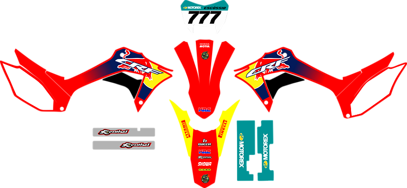 KIT ADESIVOS GRAFICOS CRF250f Original REDBULL DEGRADE