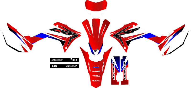 KIT ADESIVOS GRAFICOS CRF250f Original RISCOS