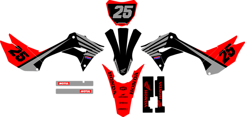 KIT ADESIVOS GRAFICOS CRF250f Original WING GREY