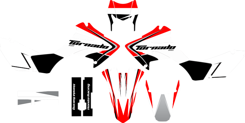 KIT ADESIVOS GRAFICOS HONDA TORNADO 250 ORIGINAL BRANCO