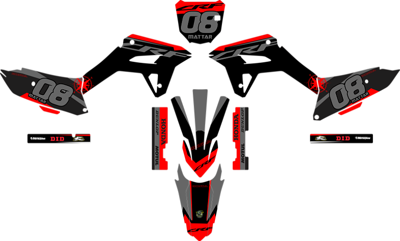 KIT ADESIVOS GRAFICOS CRF250F AMX F21 BUSSOLA RED