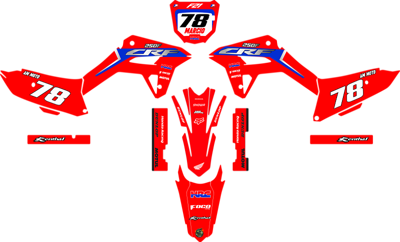 KIT ADESIVOS GRAFICOS CRF250F AMX F21 ORIGINAL