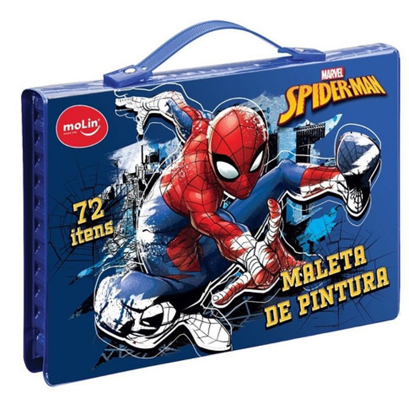 Maleta de Pintura Spider-Man Molin 72 Itens - Montreal Distribuidora