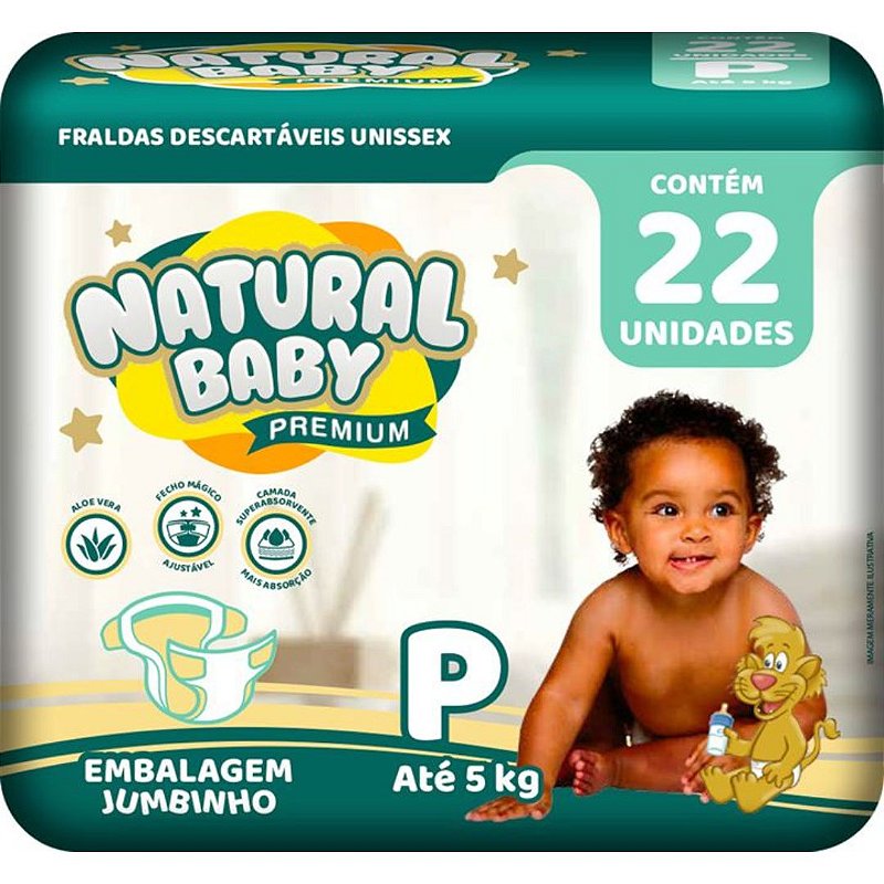 FRALDA NATURAL BABY PREMIUM JUMBINHO XXG 14 UNIDADES - Lelly Drogarias