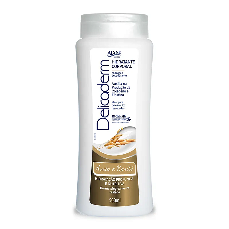 Alyne Hidratante Corporal Delicaderm Aveia e Karité 500 ml