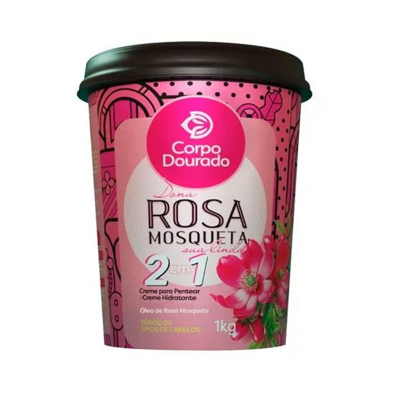 Creme De Pentear + Creme De Hidratação Dona Rosa Mosqueta sua