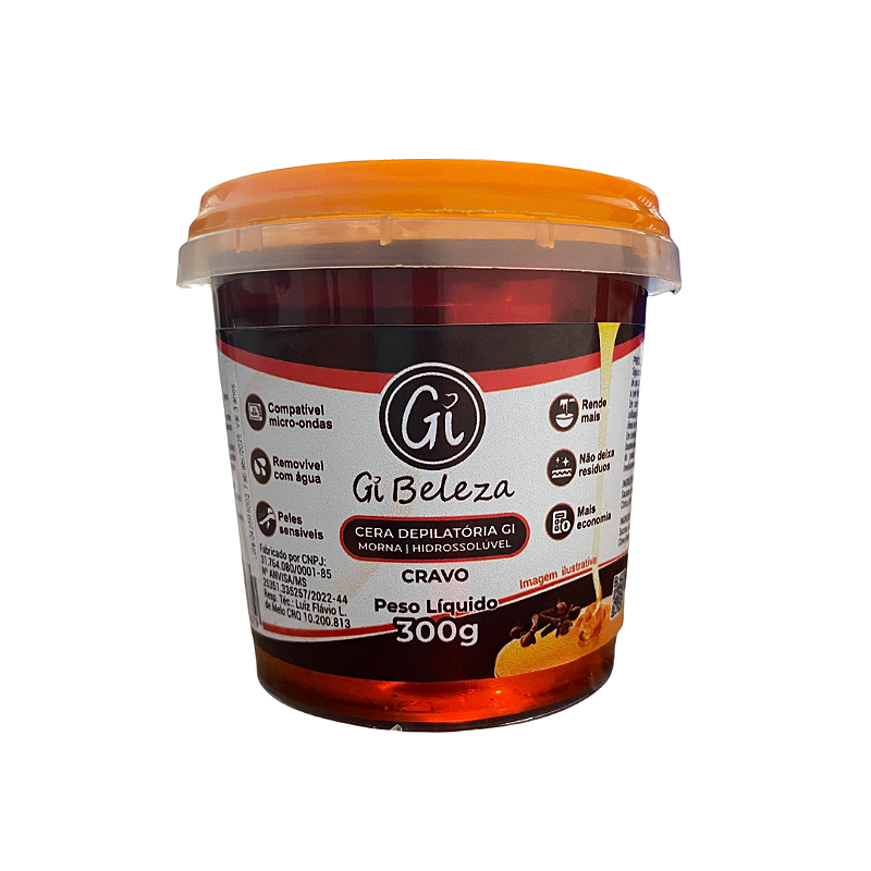 Cera Depilatória Hidrossolúvel Cravo Gi Beleza 300g - Montreal
