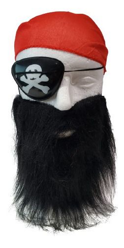 Fantasia Pirata Masculino Adulto com Bandana e Tapa Olho