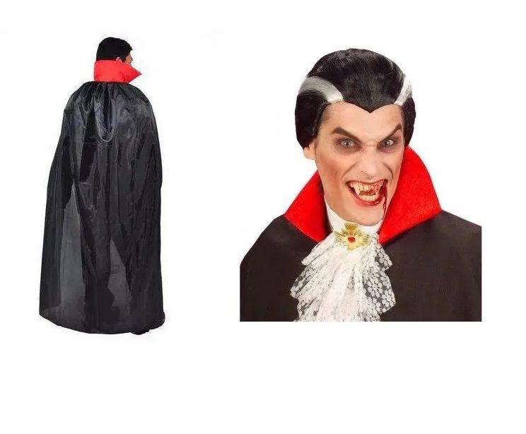 Fantasia Infantil Halloween Roupa Vampiro Drácula Com Capa