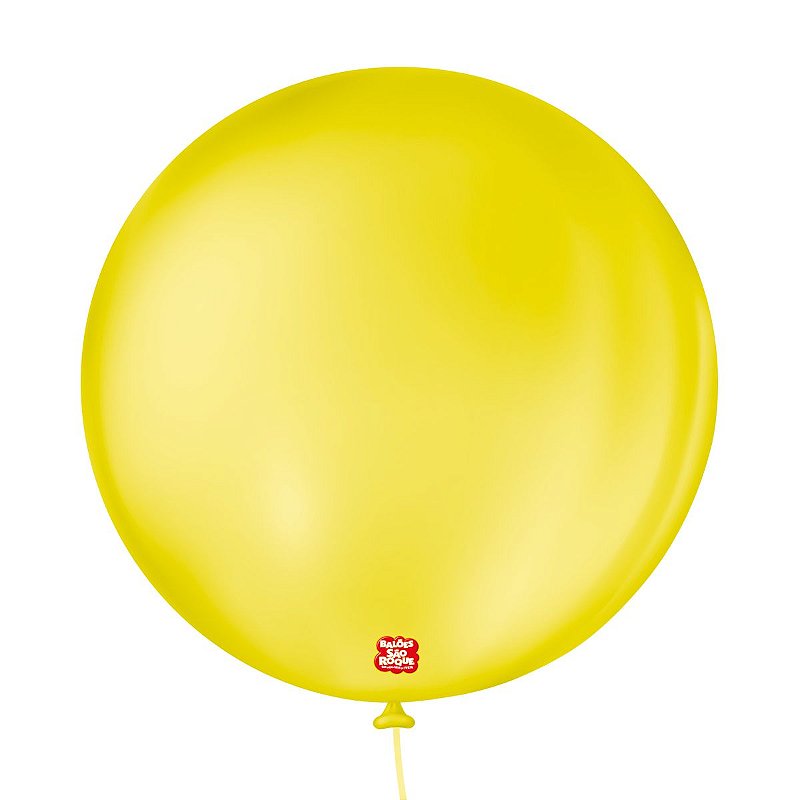 Balão Látex Liso Amarelo Citrino Nº5 - 50 Unidades