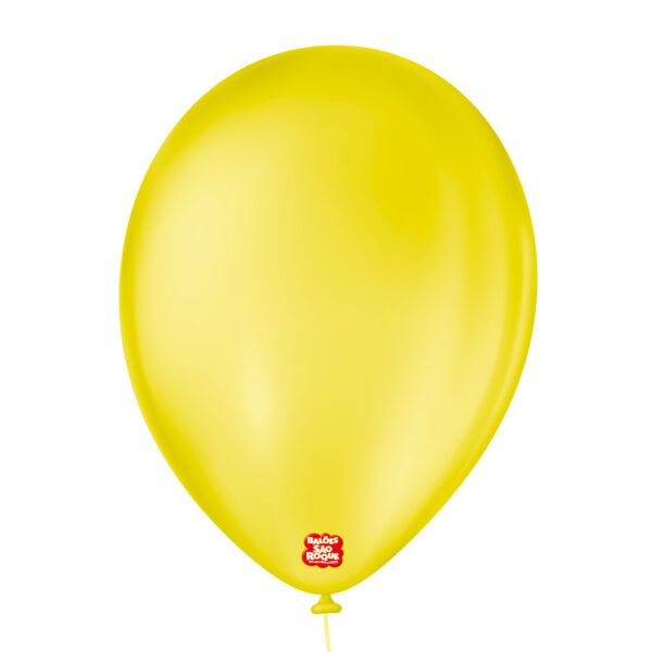 Balão Látex Liso Amarelo Citrino Nº9 - 50 Unidades