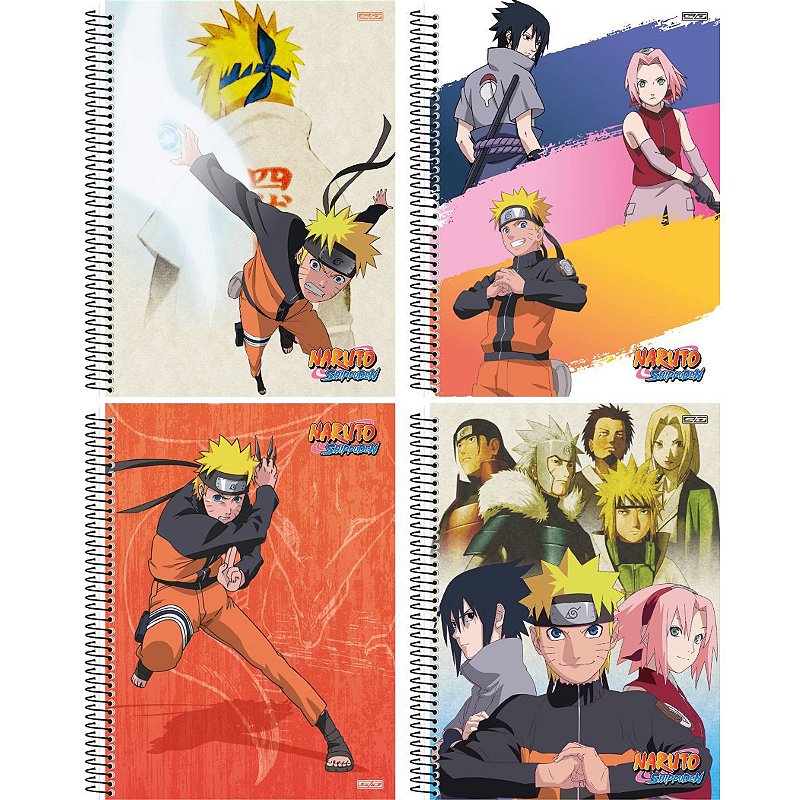 Caderno Universitário Espiral 10M Capa Dura 160 Fls Naruto