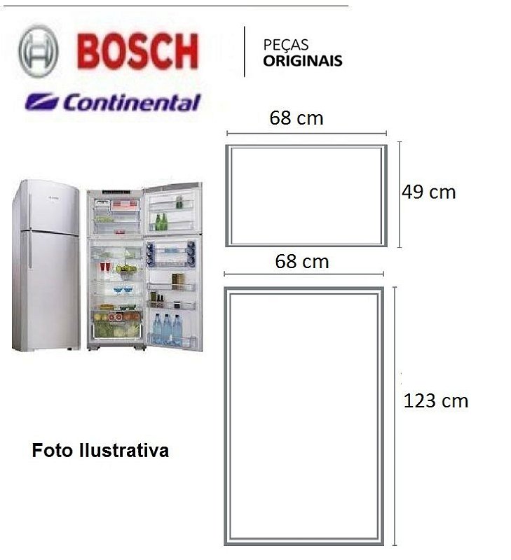 JOGO de Borrachas - BOSCH-CONTINENTAL - KDN46/47/48/49/50 - Borracha para  Geladeira é na Refrigeração OGNET-SHOP