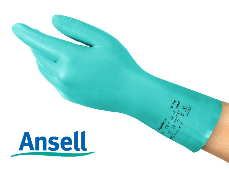Luva Aphatec 37-300 CA44299 Ansell Nitrílica sem Forro Verde