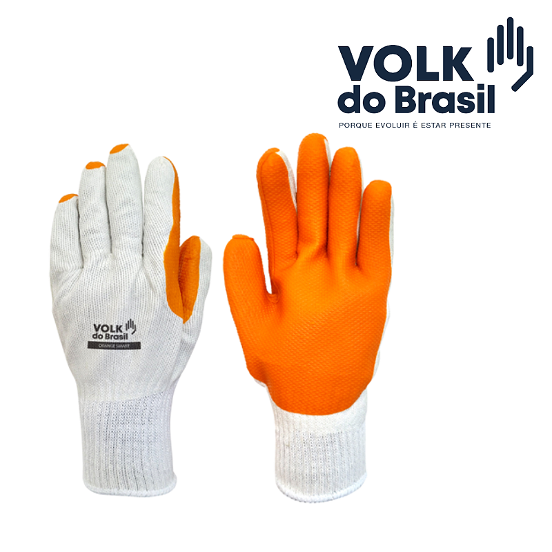 Luva Orange Smart CA46816 Volk Revestida de Borracha Vulcanizada