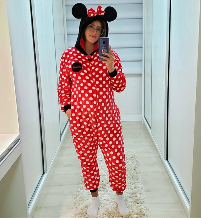 Macacão Kingurumi Minnie Mouse Disney Adulto - Laurinha Presentes