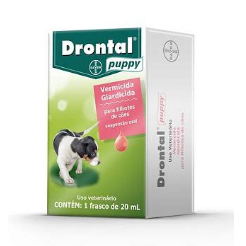 VERMIFUGO DRONTAL PUPPY SUSPENSAO PARA CAES FILHOTES 20ML PET CRAZY