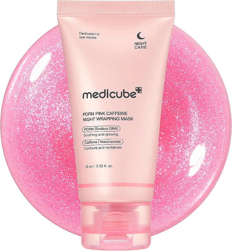 PDRN Pink Caffeine Night Wrapping Mask Medicube 75ml - Cosmeticos