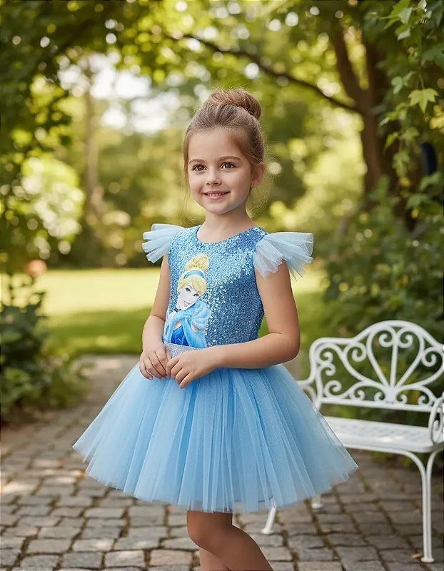 Conjunto Body Paete Cinderela com Saia de Tule