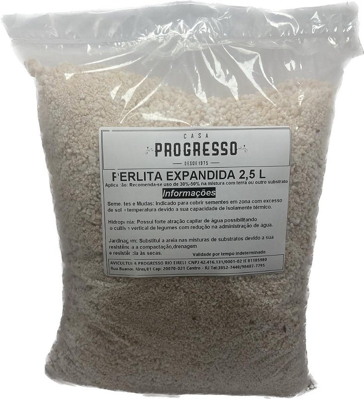 PERLITA EXPANDIDA 2,5L Tudo para Agricultura, Jardinagem e Controle