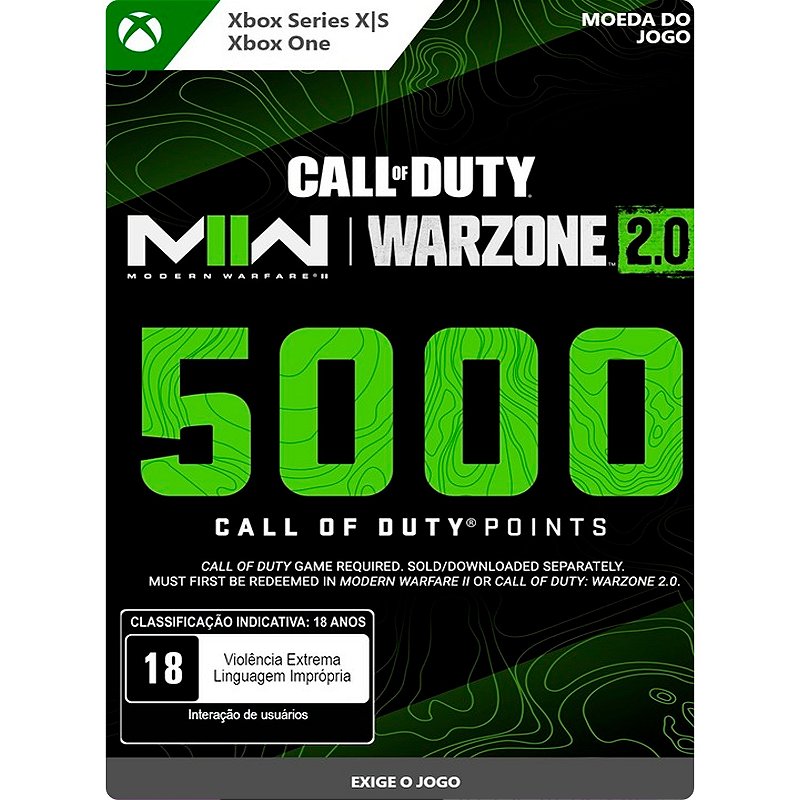 Giftcard Xbox Call of Duty Points 5000 GCM Games Gift Card PSN, Xbox, Netflix, Google