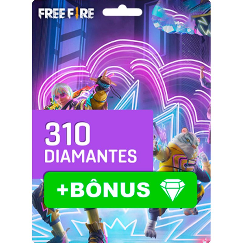 Recarga Jogo Free Fire 310 Diamantes + 20% Bônus Digital - Gift