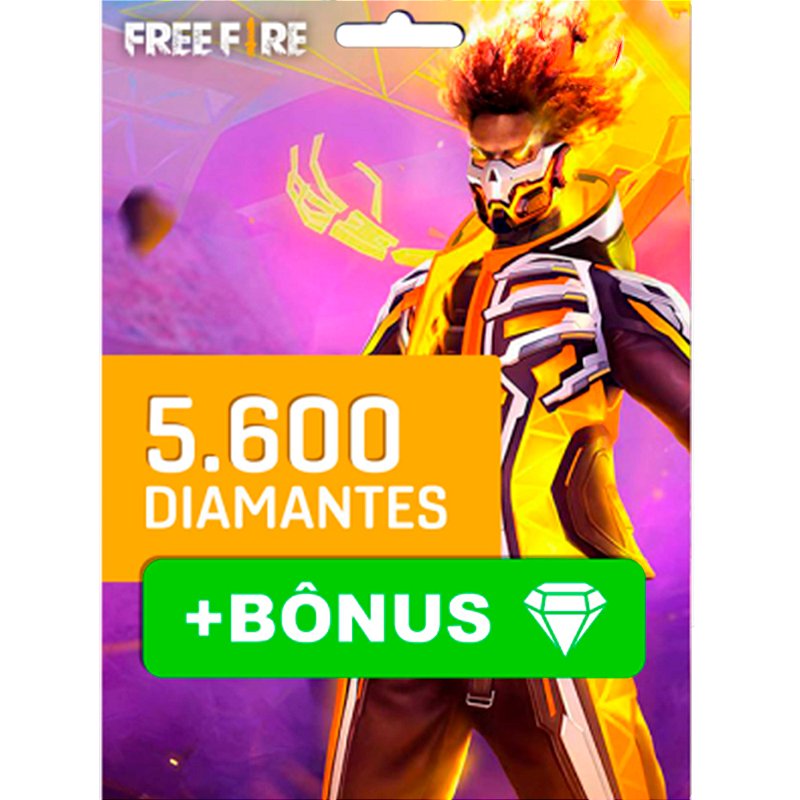 Recarga Jogo Free Fire 5600 Diamantes + 20% Bônus - Gift Card Online