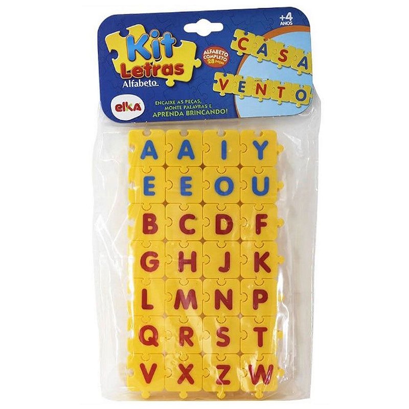 Kit Letras Kit Letras Alfabeto Elka 28 Peças - Pequenos Travessos | Brinquedos é aqui!