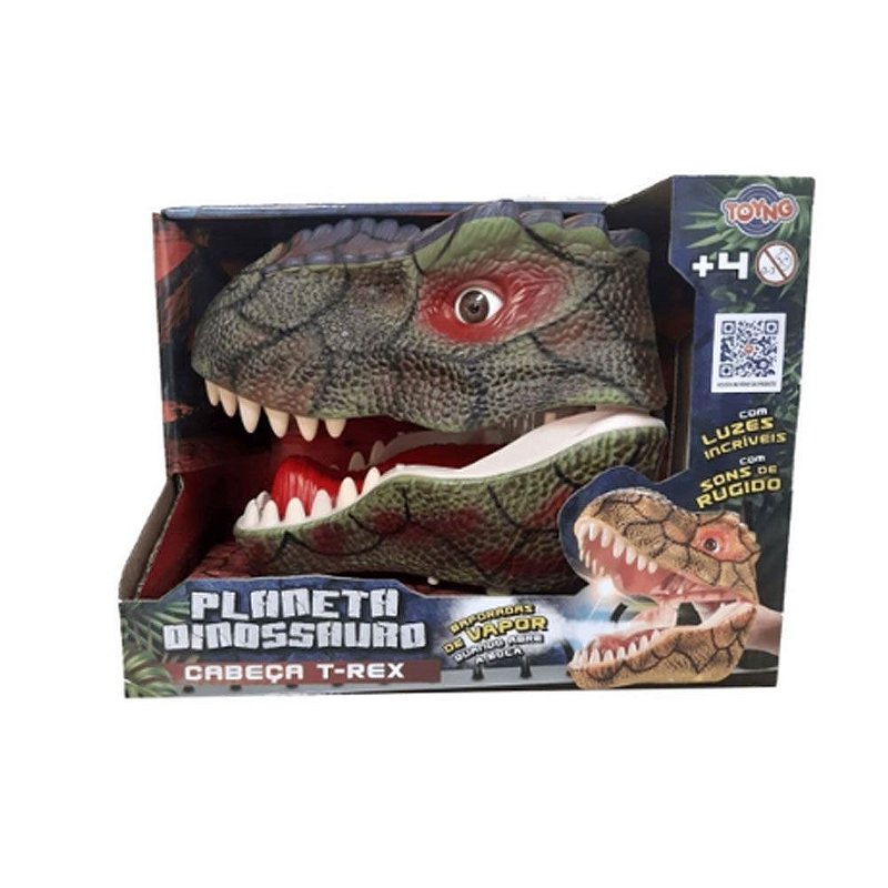 Dinossauro Toyng com Som, Luz e Fumaça T-Rex 15cm - Pequenos Travessos