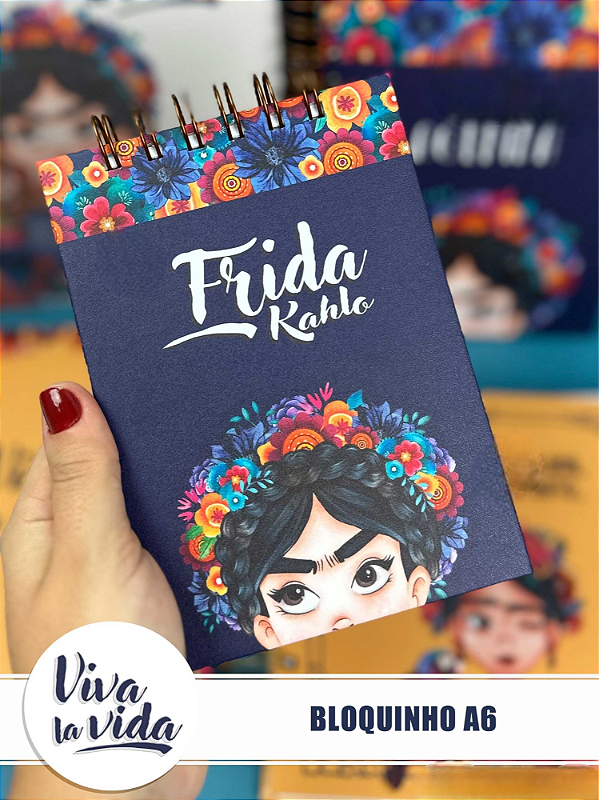 Bloquinho De Anotação Personalizado Frida A6 Coleção Viva La Vida Atellierdolls 0784