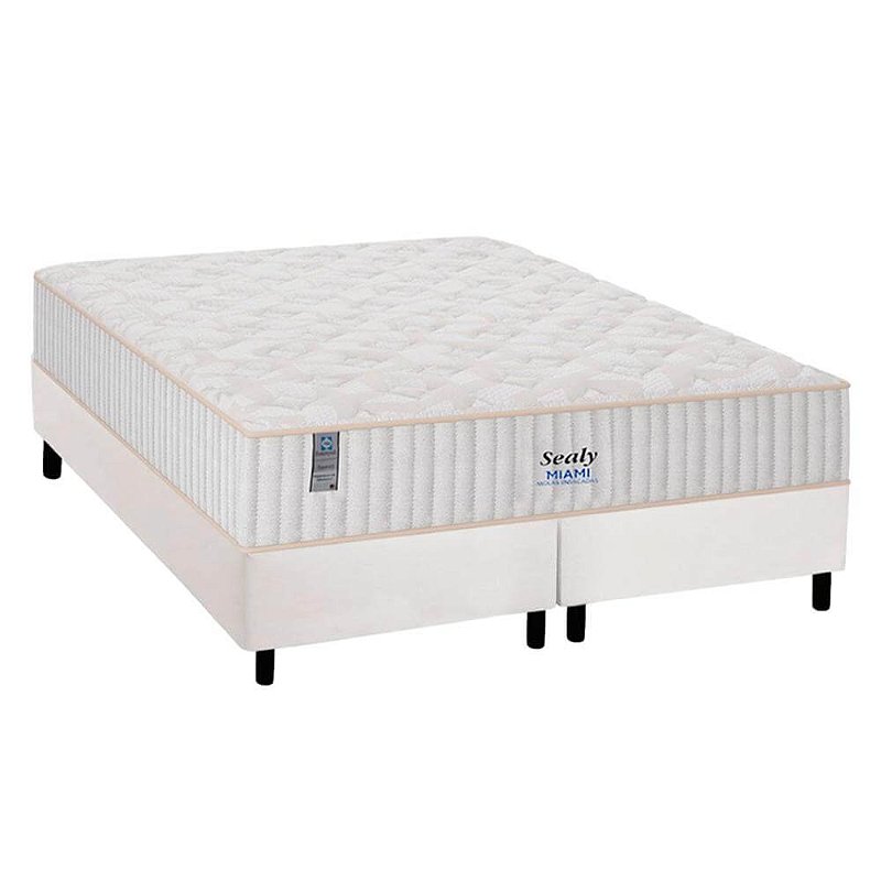 Cama Box com Colchão King Sealy Miami 193x203 - Vuler Colchões