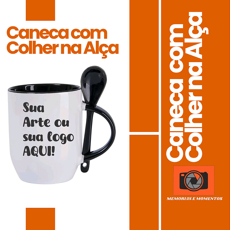 Caneca com Colher na Alça