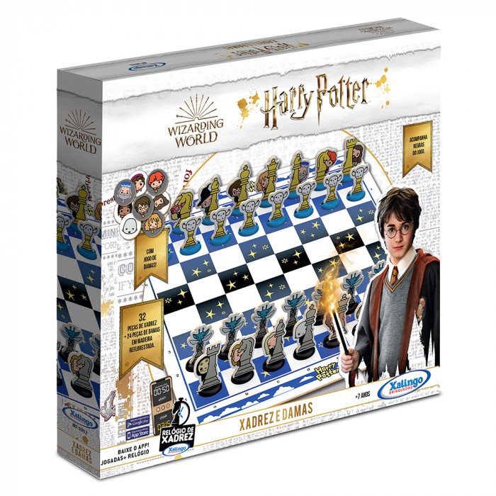Xadrez e Damas - Harry Potter - 53732 - Xalingo - Real Brinquedos