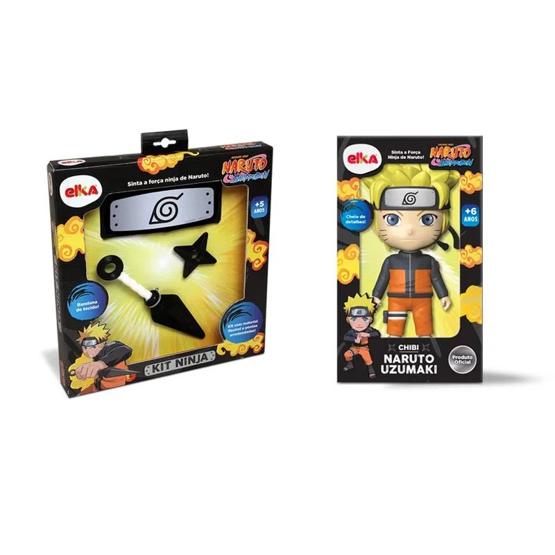 Boneco Chibi + Kit Ninja - Elka - Real Brinquedos