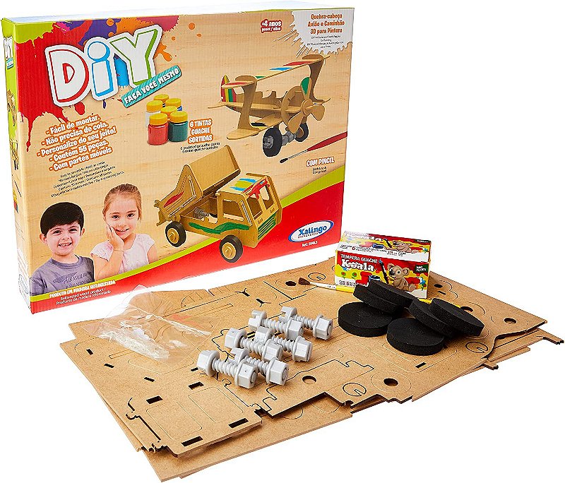 Quebra-Cabeça DIY - Caminhão para Pintura 3D - 34 pçs - 17309 - Xaling -  Real Brinquedos
