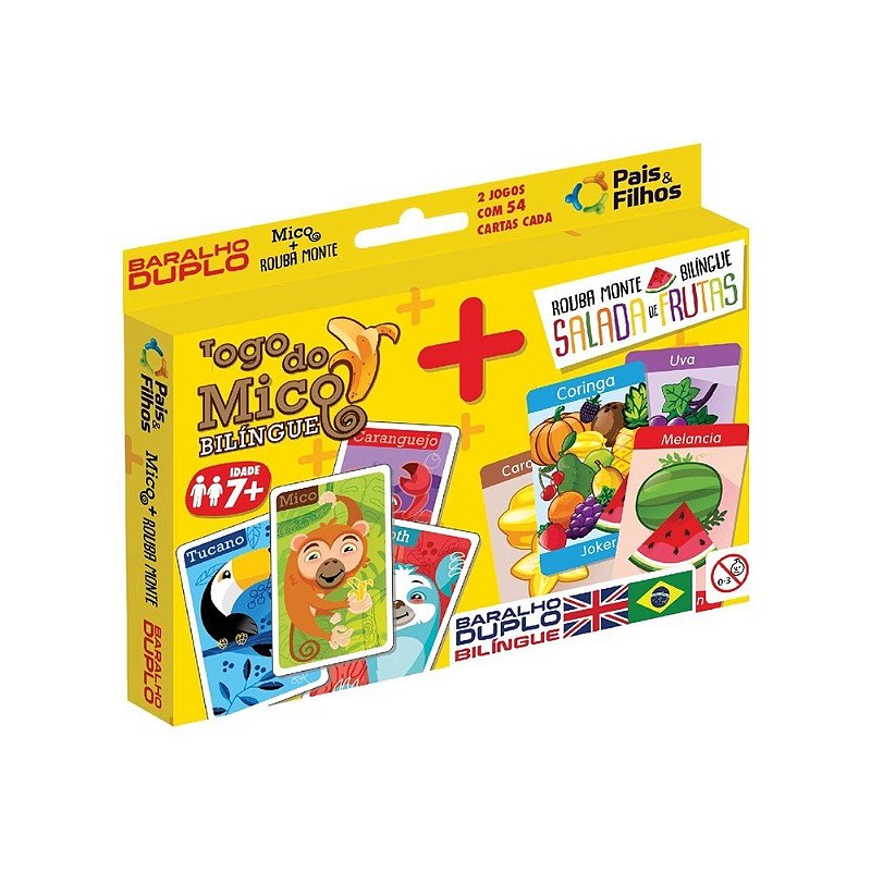 Jogo Uno + Mico + Rouba Monte Kit de Jogos