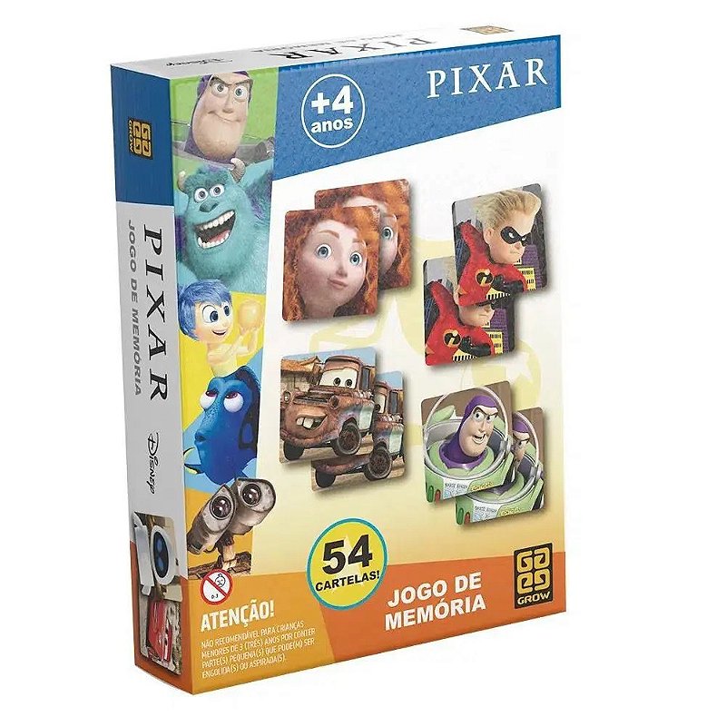 Jogo de Memória - Grandinho - Disney - Pixar - 2 a 4 Jogadores