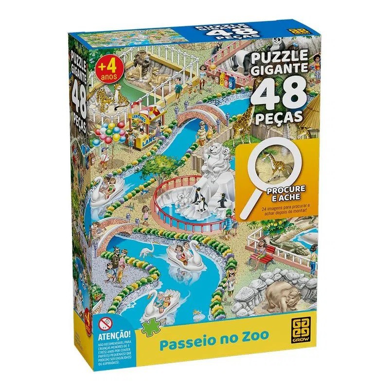 Puzzle Gigante - Passeio no Zoo - 48 peças - 4073 - Grow - Real