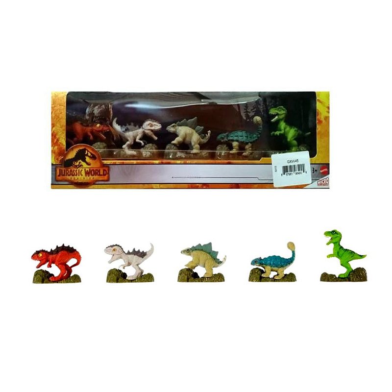 Jurassic World Kit com 5 Mini Dinossauros - GXW45 - Mattel - Real ...