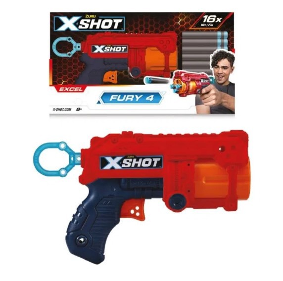 Lançador X-Shot Red - Fury 4 - 16 Dardos - 5710 -Candide - Real