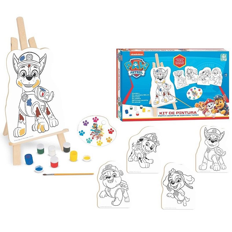 Jogo Colorir Kit Pintura Patrulha Canina - Nig Brinquedos