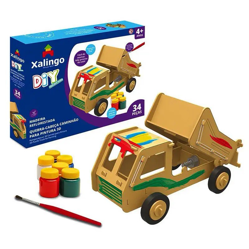 Quebra-Cabeça DIY - Caminhão para Pintura 3D - 34 pçs - 17309 - Xaling -  Real Brinquedos