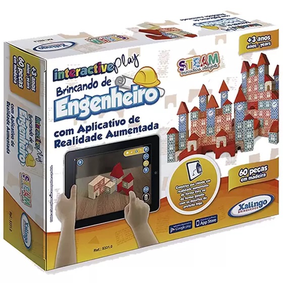 Brincando de Engenheiro 150 Peças Brinquedo Educativo Blocos de