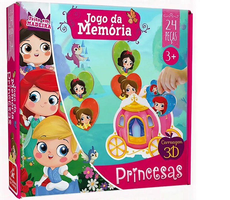 Jogo da Memória Princesas Disney - 24 Pares - Toyster - Kidverte