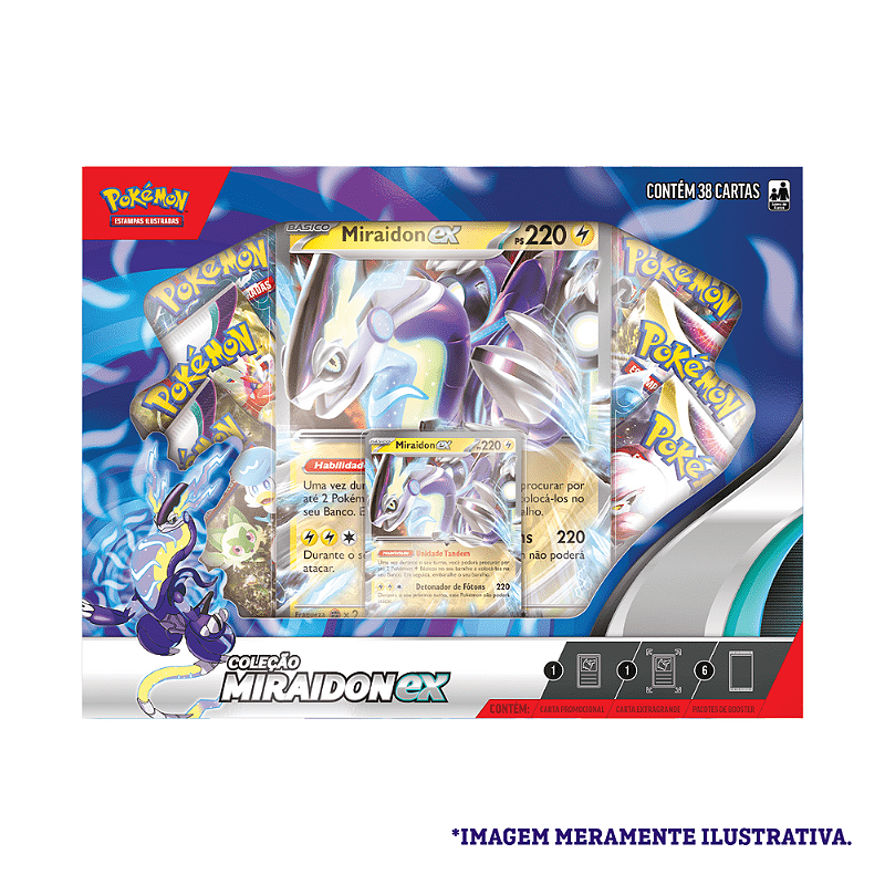 Box Pokémon Lendas de Paldea Miraidon EX - 33017 Copag - Real