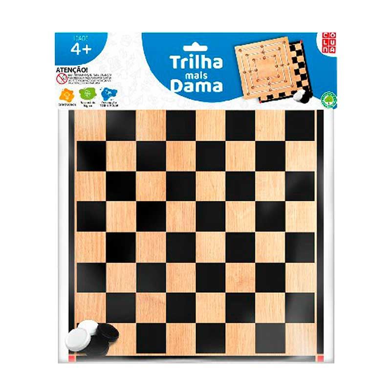 Jogo de Damas e Trilha Fundo branco e AZUL 7031 SOUZA - Space Buy