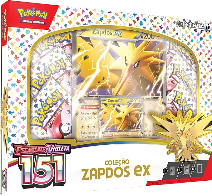 シャッフルウィザードカード EXP5 Pokémon Coleção Zarpos Ex Escarlate e Violeta 151 - 33355 - Copag
