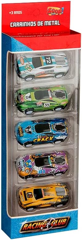 Kit Com 5 Carrinhos Drift Racing Colorido - ZP00727 - Zoop Toys